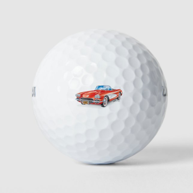 ELEGANTE VETTE AUTOMOBILE ART GOLFBALL (Vorderseite)