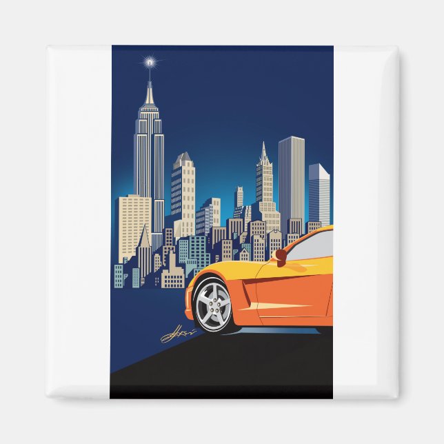 ELEGANTE VETTE AUTOMOBILE ART MAGNET (Vorne)