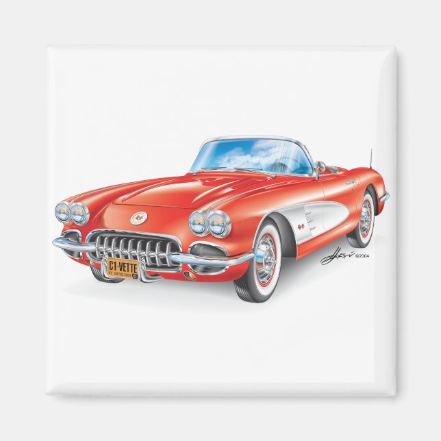 ELEGANTE VETTE AUTOMOBILE ART MAGNET (Vorne)