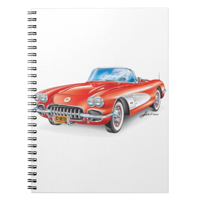 ELEGANTE VETTE AUTOMOBILE ART NOTIZBLOCK (Vorderseite)