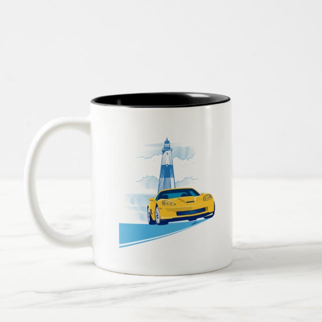 ELEGANTE VETTE AUTOMOBILE ART ZWEIFARBIGE TASSE (Links)