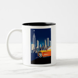 ELEGANTE VETTE AUTOMOBILE ART ZWEIFARBIGE TASSE