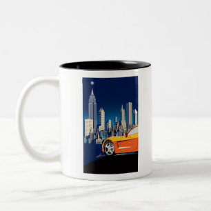 ELEGANTE VETTE AUTOMOBILE ART ZWEIFARBIGE TASSE