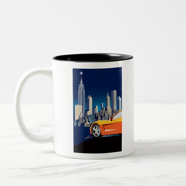 ELEGANTE VETTE AUTOMOBILE ART ZWEIFARBIGE TASSE (Links)