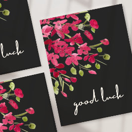 Elegante "Viel Glück" Aquarell-Wildblume Karte