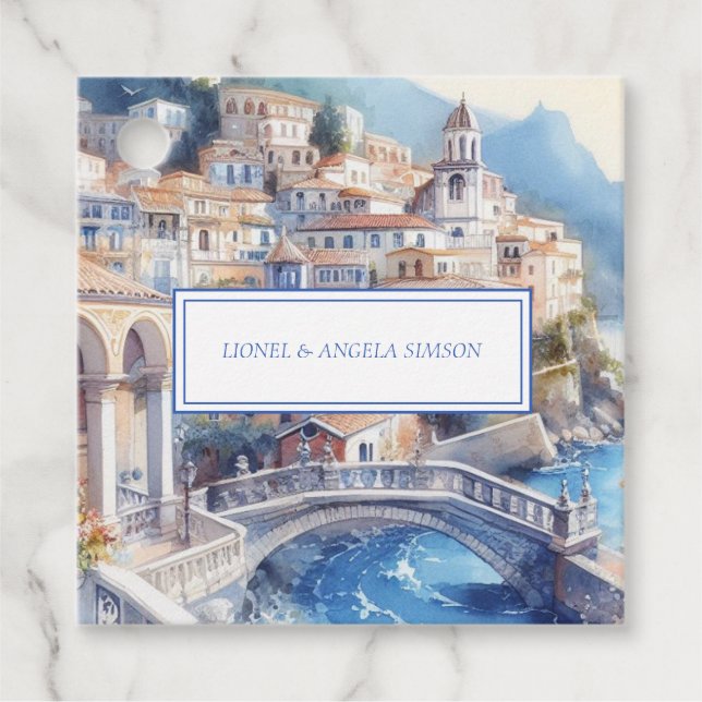 Elegante View Amalfi Küste Italien Geschenkanhänger (Vorderseite)