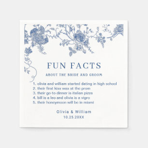 Elegante Viktorianisch Blue French Floral Wedding Serviette