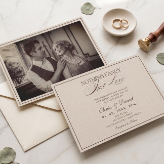 Elegante viktorianische alte Geld-Foto-Hochzeit Einladung
