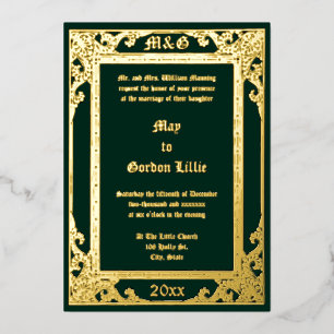 Elegante Viktorianische Ära 1877 Folieneinladung