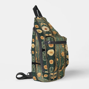 Elegante viktorianische Art Nouveau Botanik Crossbody Bag