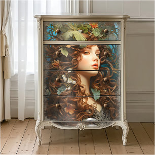 Elegante viktorianische Art Nouveau Göttin Vintage Seidenpapier