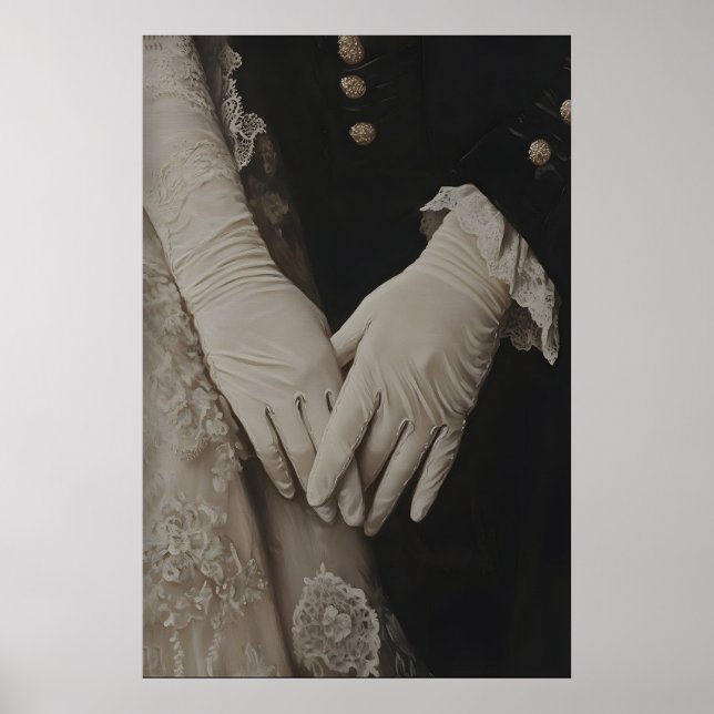 Elegante viktorianische behandschuhte Hände, Vinta Poster (Vorne)