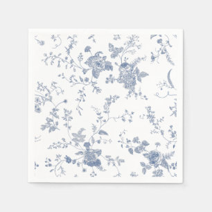 Elegante viktorianische blaue französische Blumelh Serviette
