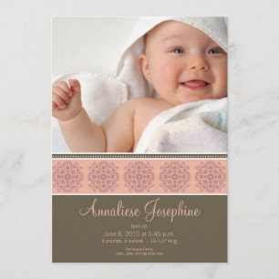 Elegante Viktorianische Briefmarke Geburtsankündig Ankündigung