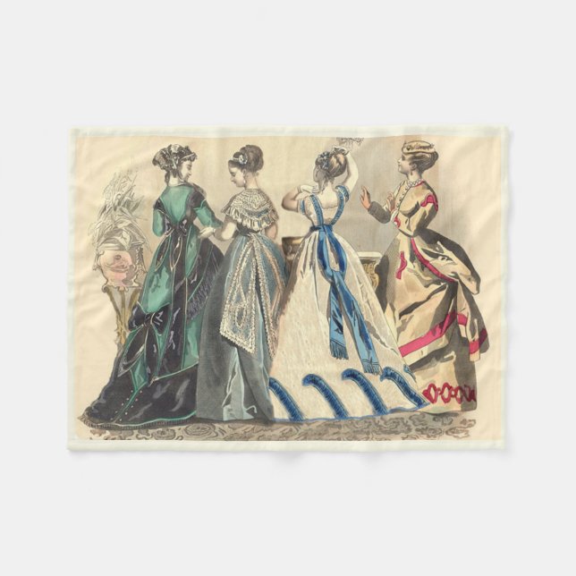 Elegante viktorianische Damen Fleecedecke (Vorderseite (Horizontal))