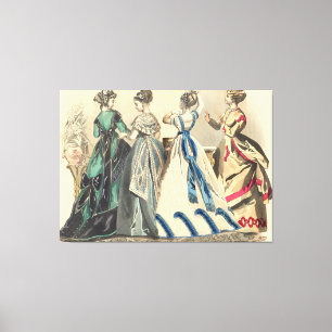 Elegante viktorianische Damen Leinwanddruck