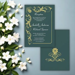 Elegante Viktorianische Empfang Hochzeit Einladung