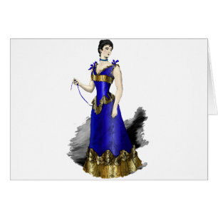 Elegante viktorianische Frau im blauen