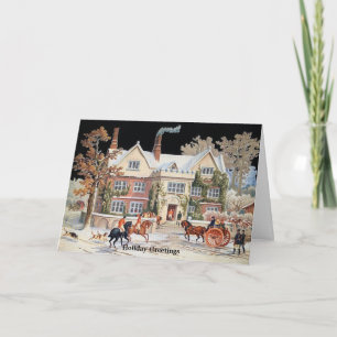 Elegante Viktorianische Grußkarte für Pferde im Pf Feiertagskarte