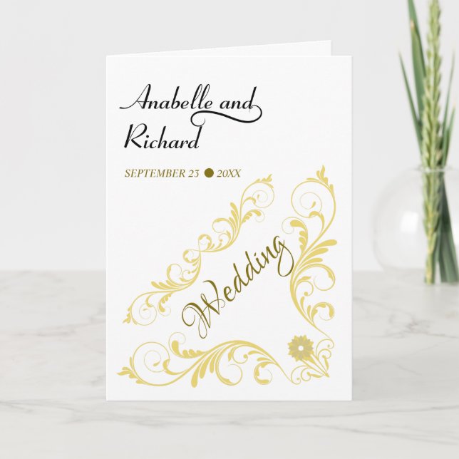 Elegante Viktorianische Hochzeit Einladung (Vorderseite)