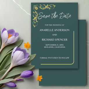 Elegante Viktorianische Hochzeit speichert das Dat Save The Date