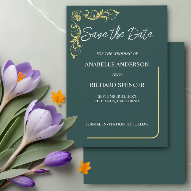 Elegante Viktorianische Hochzeit speichert das Dat Save The Date (Von Creator hochgeladen)