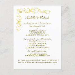 Elegante Viktorianische Hochzeitsankündigung Postkarte