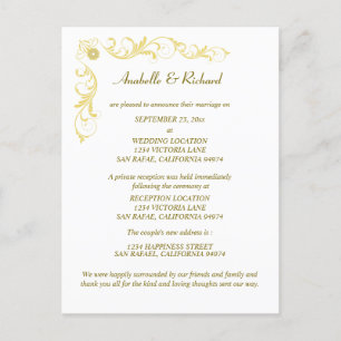 Elegante Viktorianische Hochzeitsankündigung Postkarte