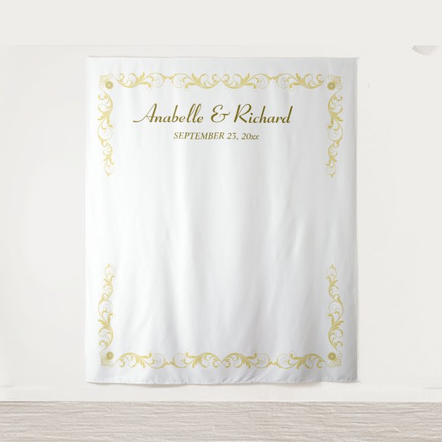 Elegante Viktorianische Hochzeitskabine Wandteppich (Vorderseite)