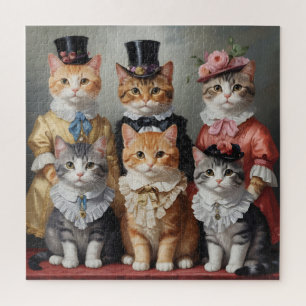 Elegante viktorianische Katzen Puzzle