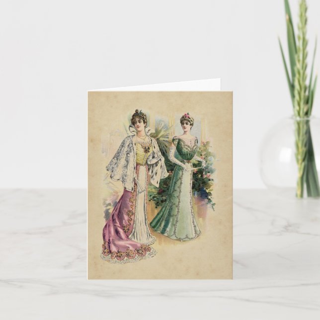 Elegante Viktorianische Ladys Note Card Karte (Vorderseite)