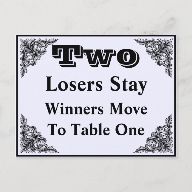 Elegante Viktorianische Ornament-Bunco-Tischkarte  Postkarte (Vorderseite)