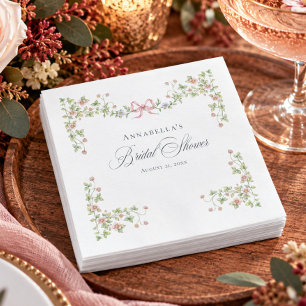 Elegante viktorianische Pastell-Blumen-Schleifen-B Serviette