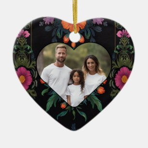 Elegante viktorianische rosa melancholische Blumen Keramik Ornament