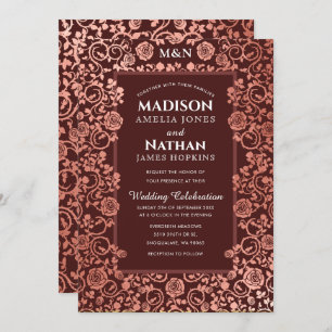 Elegante Viktorianische Rose Einladung