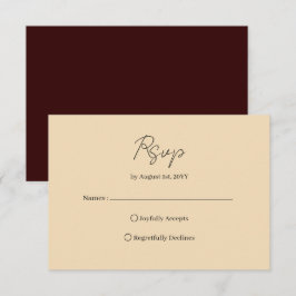 Elegante viktorianische rote Gold-Hochzeits-RSVP-K RSVP Karte