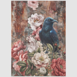 Elegante viktorianische rustikale Blumen-Dekupage  Seidenpapier