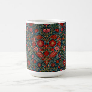 Elegante viktorianische Valentinstag-Herzgestaltun Kaffeetasse
