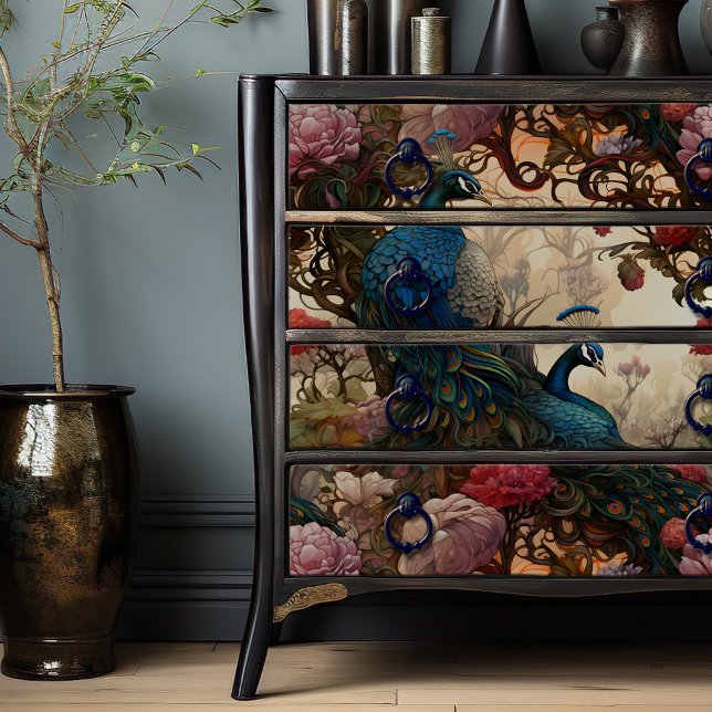 Elegante Viktorianische Vintage Boho-Friedensstift Seidenpapier (Enhance your furniture by incorporating this elegant tissue paper into you upcycling projects.)