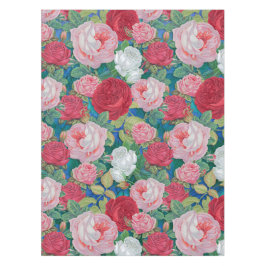 Elegante Viktorianische Wasserfarben Rot und Rosa  Tischdecke
