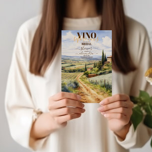 Elegante Vino Before Vows Weinkellerei Brautparty Einladung