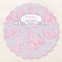 Elegante Vintag-blaue Rosa-Toile de jouy