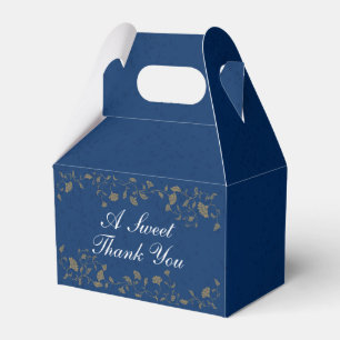 Elegante Vintag Blue Wedding Library Vielen Dank Geschenkschachtel