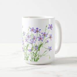 Elegante Vintag Blue Wildblumen Große Tasse