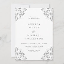 Elegante Vintag Classic Silver Gray Wedding