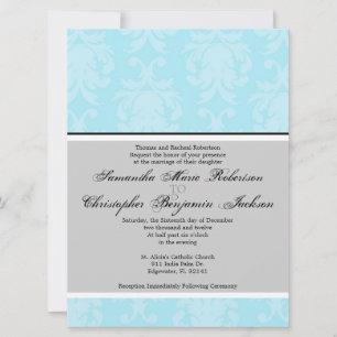 Elegante Vintag Damask Wedding Einladung
