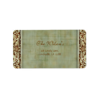 Elegante Vintag Damask Wedding Label Adresse 2 Adressaufkleber