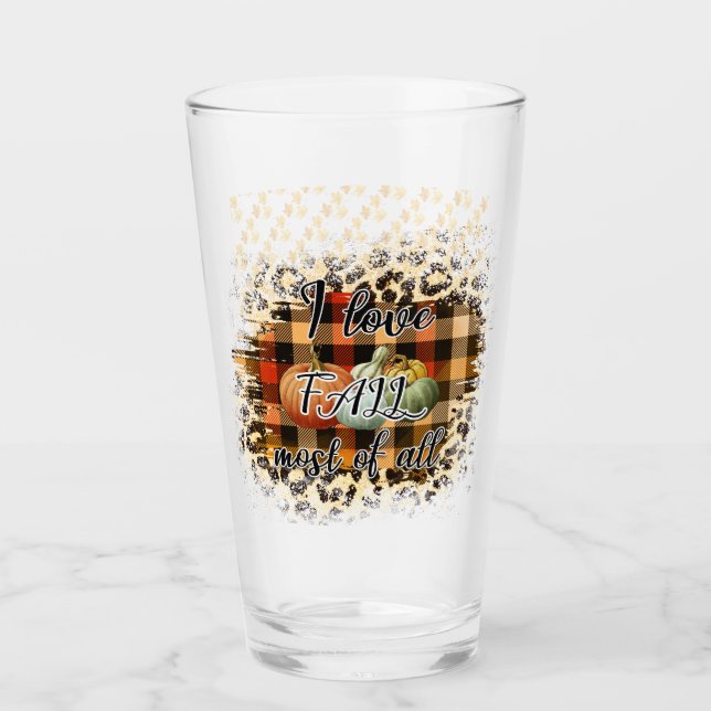 Elegante Vintag Fall Liebe Pumpkin Glas (Vorderseite)
