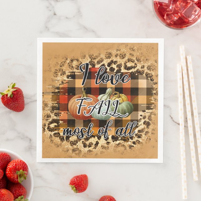 Elegante Vintag Fall Liebe Pumpkin Serviette (Beispiel)