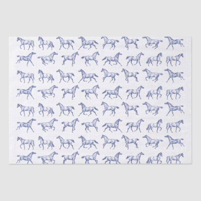 Elegante Vintag Galloping Horses Seidenpapier (Vorderseite)